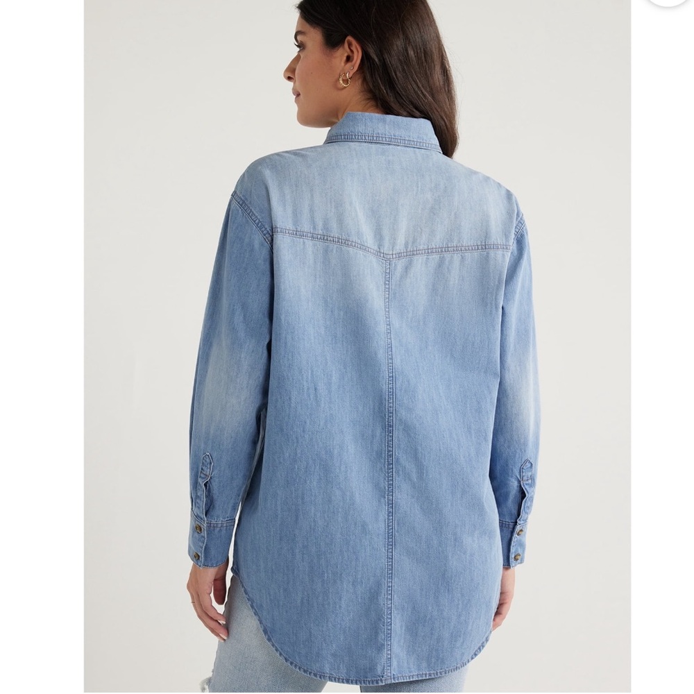 Sofia Jeans Women's Sofia Oversized Boyfriend Shirt with Long Sleeves, Sz LG NWT - Picture 3 of 10